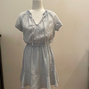 Bella Dahl Flutter Sleeve Mini Dress Maize Light Blue Size Small